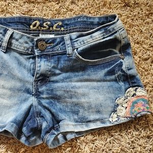 Embroidered Jean Shorts